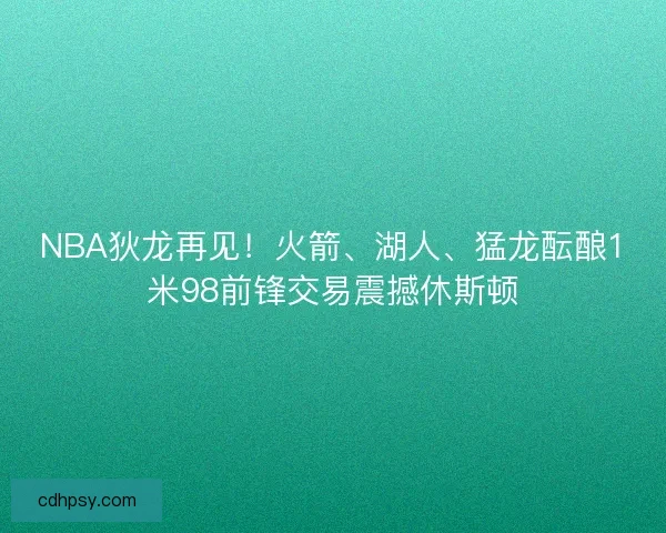 NBA狄龙再见!火箭、湖人、猛龙酝酿1米98前锋交易震撼休斯顿 NBA狄龙再见!火箭、湖人、猛龙酝酿1米98前锋交易震撼休斯顿
